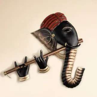 Metal Ganesha with Flute - 1.5 lbs