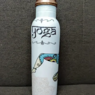 Yoga Meena (enamel) Copper Water Bottle - 1000 ml
