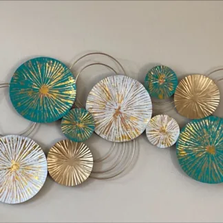 Large Green and white plated Wall Decor - 42"x23"