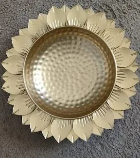 19 inch large metal flower urli decorative bowl for Diwali decor