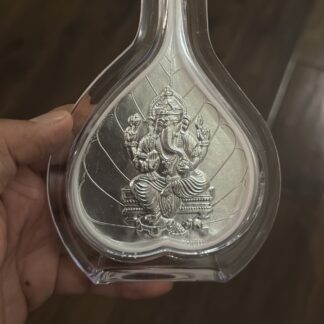 5" 999 Silver Ganesha in Acrylic Frame.
